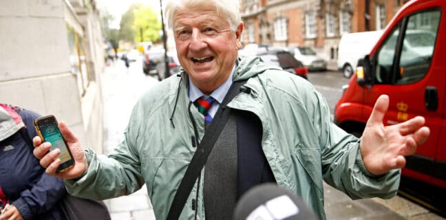 Stanley Johnson, father of Britain's Prime Minister Boris Johnson