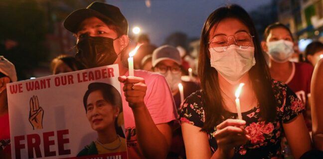 Myanmar demonstrace