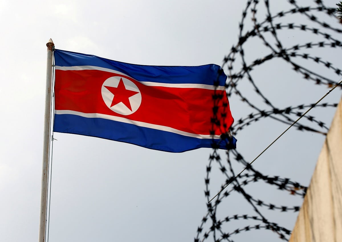 Severní Korea vlajka. Foto: Reuters