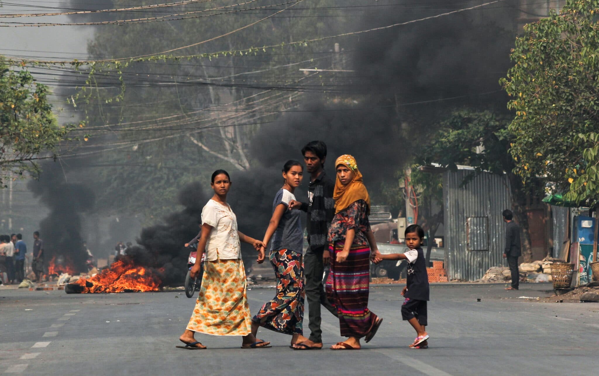 Protesty v Mandalay v Myanmaru