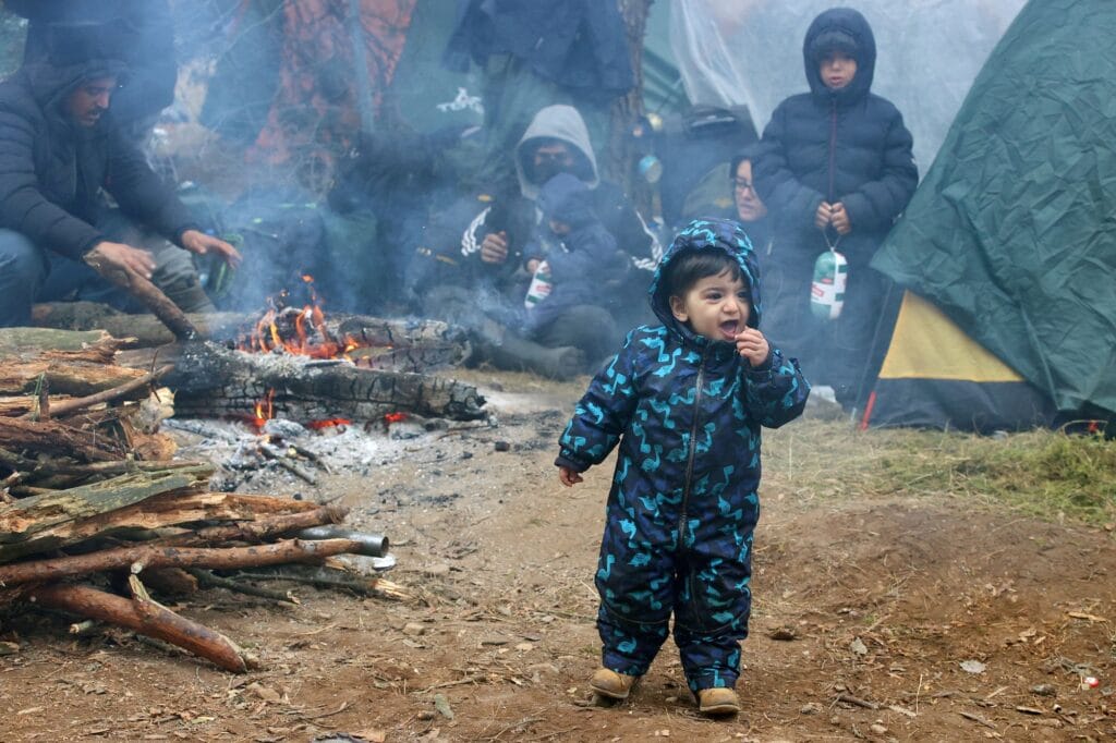 Migranti poblíž bělorusko-polské hranice