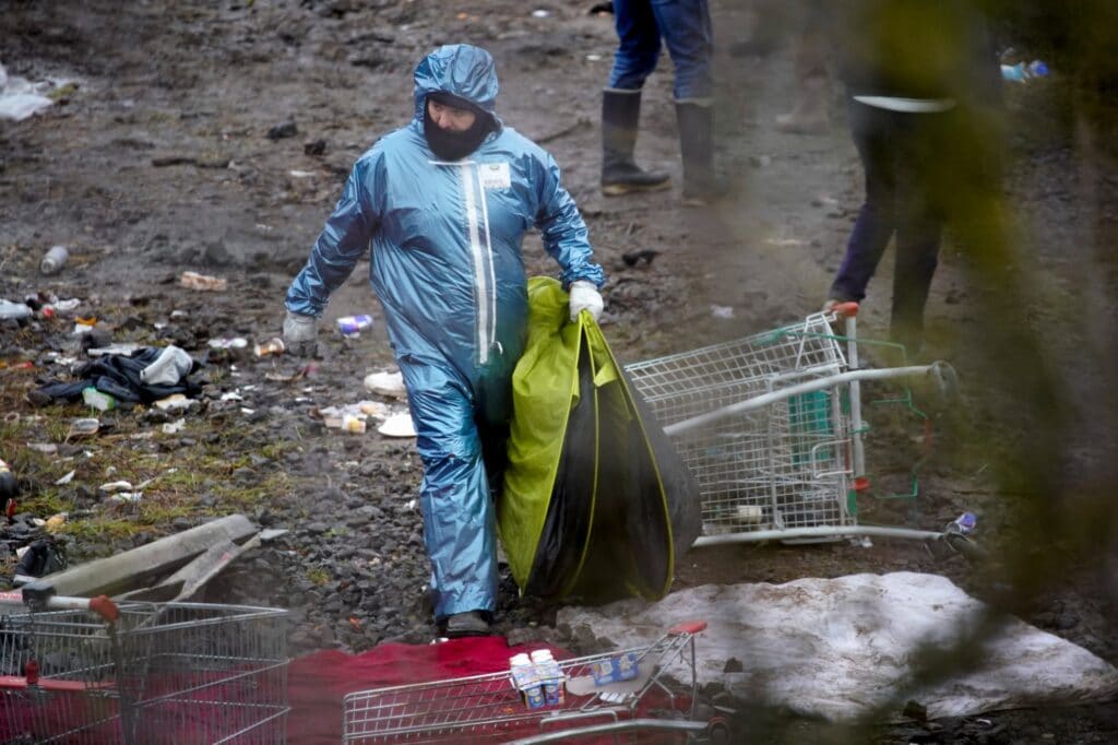 Likvidace provizorního tábora u Dunkerku