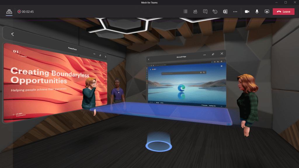 Virtuální 3D schůze v Teams