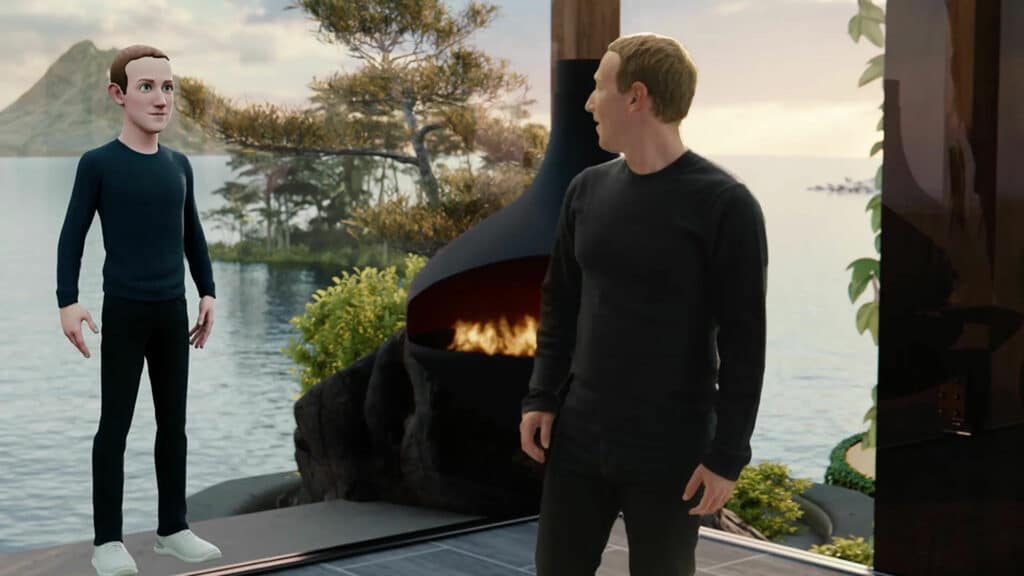 Mark Zuckerberg a jeho virtuální avatar v metaverse