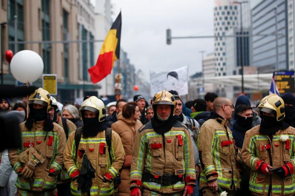 Protesty Brusel Belgie
