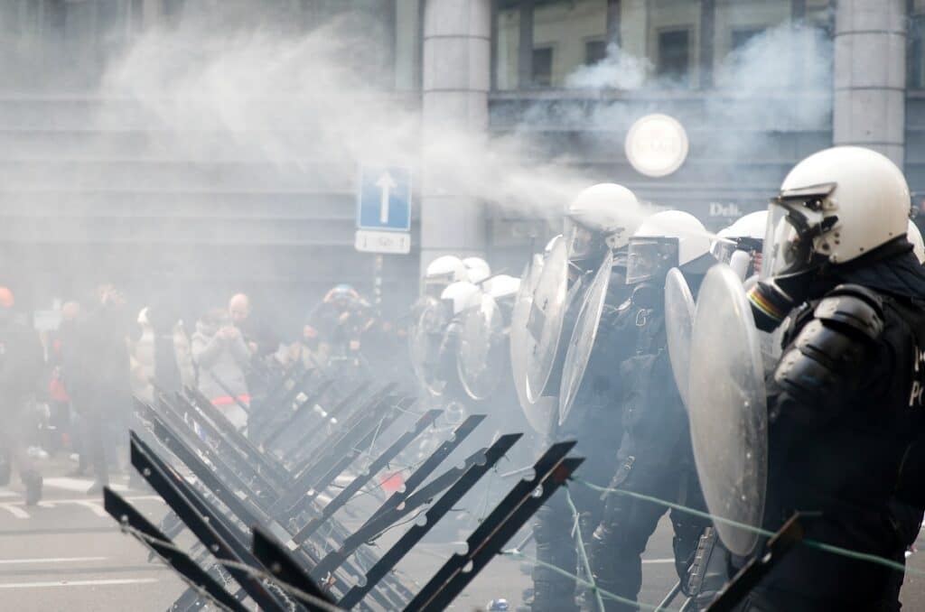 Protesty Brusel Belgie