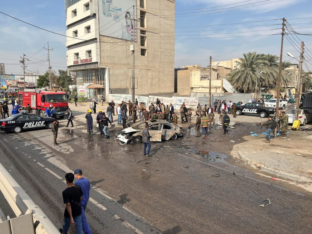 Místo exploze v Basře, 7. prosince 2021
