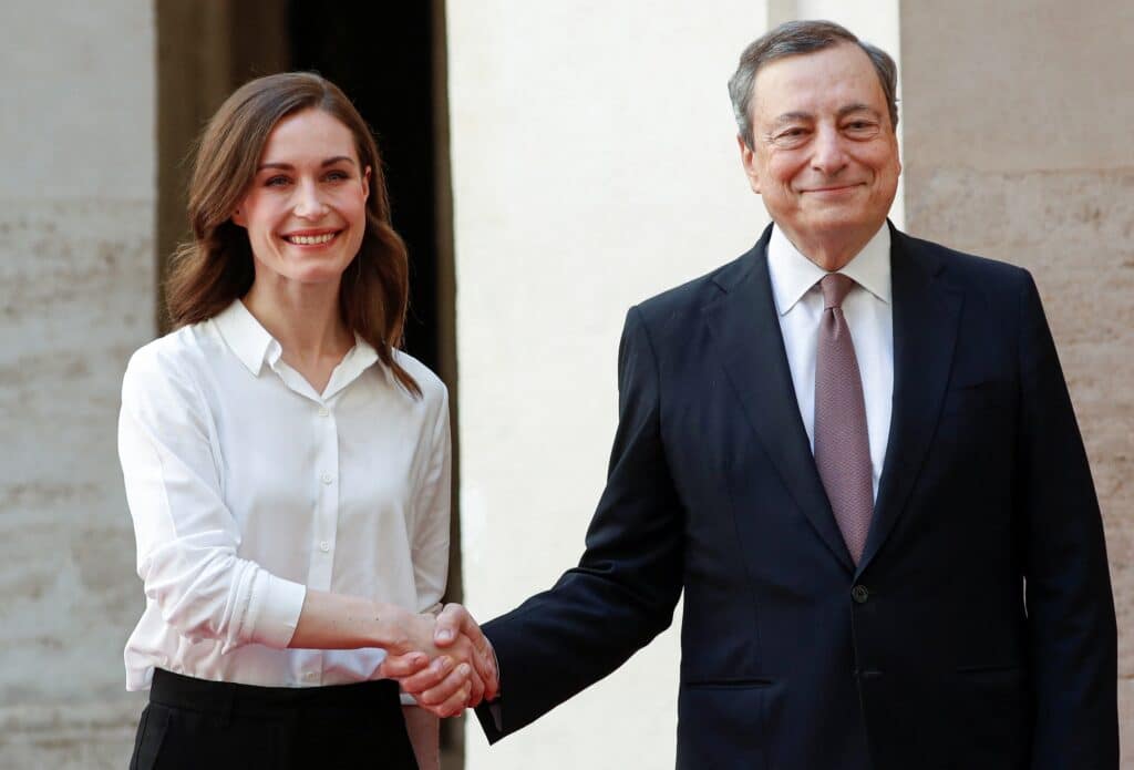 Sanna Marin a Mario Draghi
