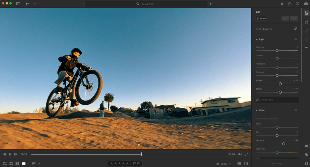 Color grading videa v aplikaci Lightroom