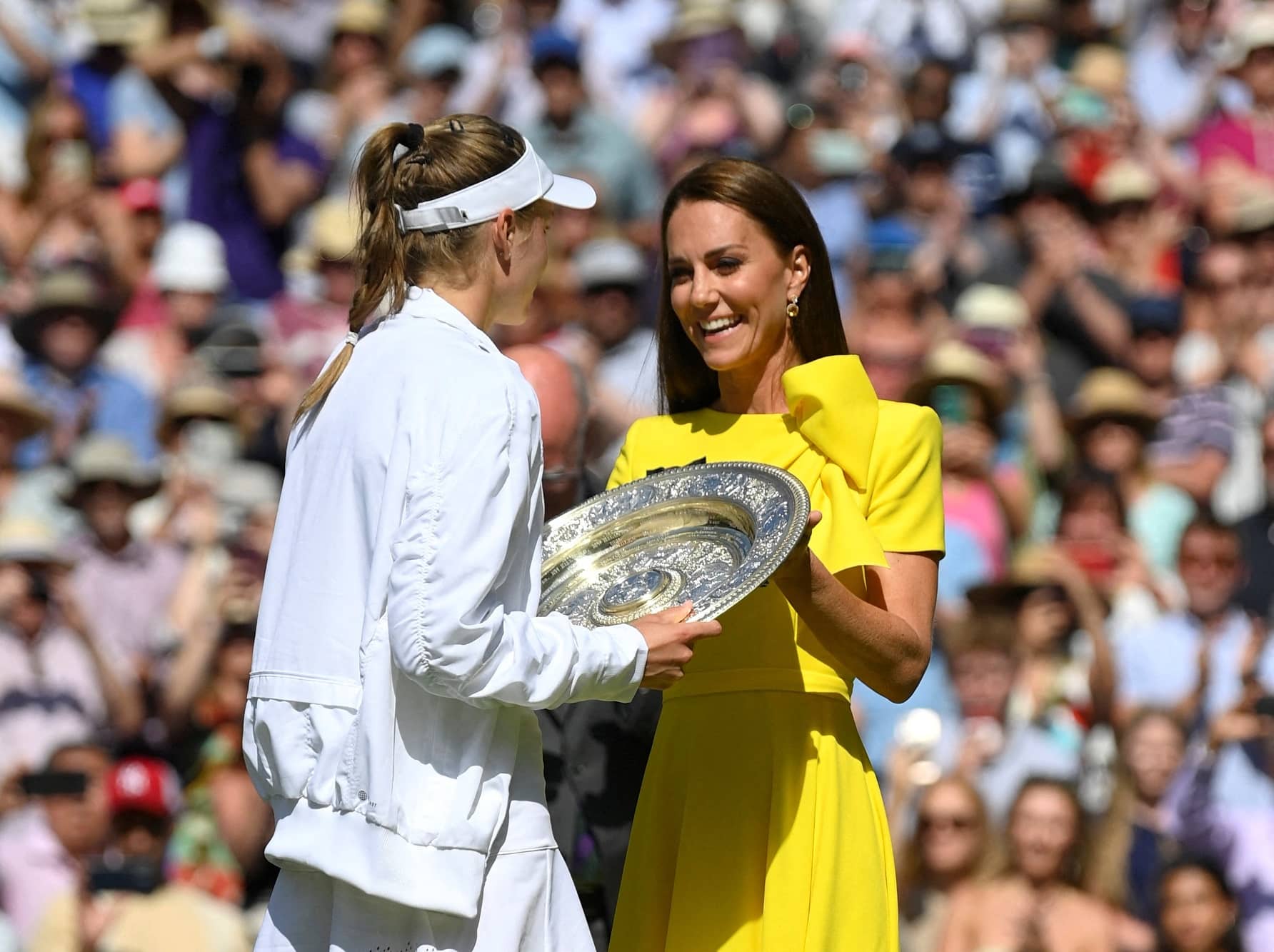 Vévodkyně z Cambridge a vítězka finále dvouhry žen Jelena Rybakina