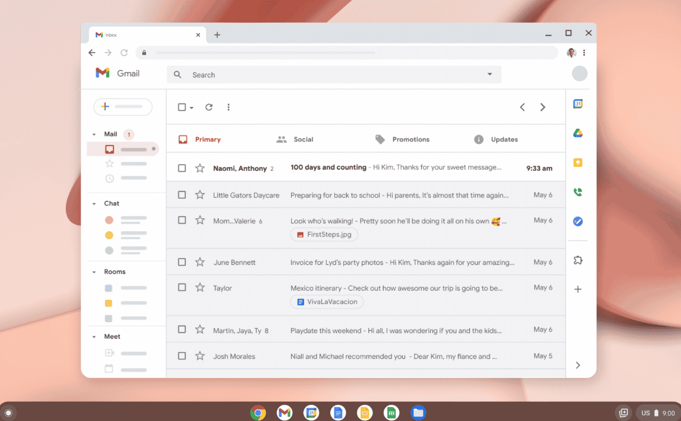 Uživatelské rozhraní systému Chrome OS Flex