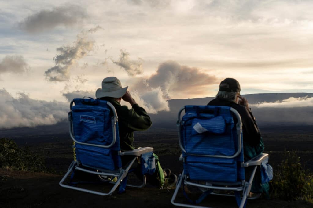Mauna Loa Havaj tisíce lidí selfie