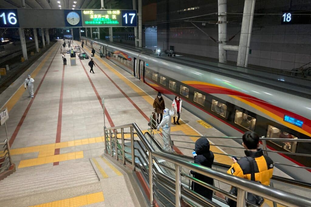 Železniční stanice ve Wu-chanu, 8. prosince 2022