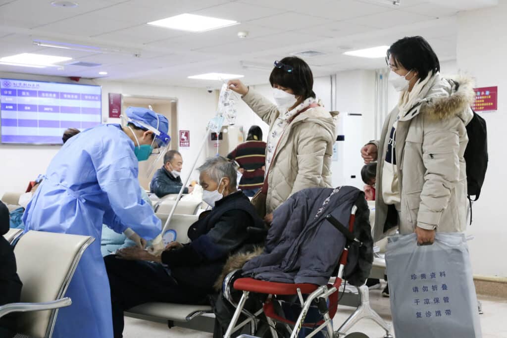 covid-19 Čína přeplněné nemocnice