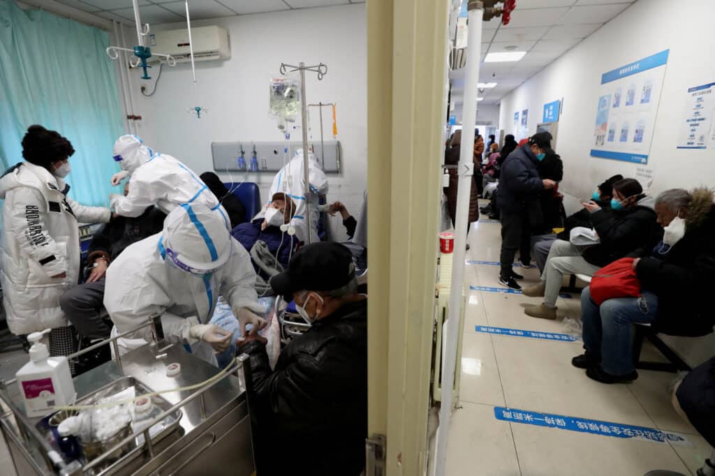 covid-19 Čína přeplněné nemocnice