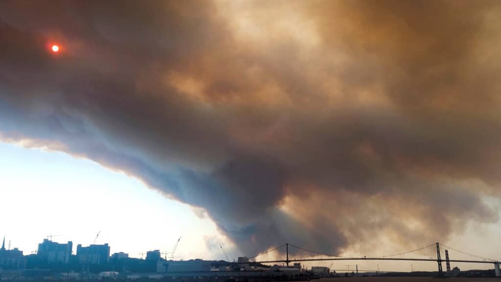 Kouř z lesních požárů, Halifax