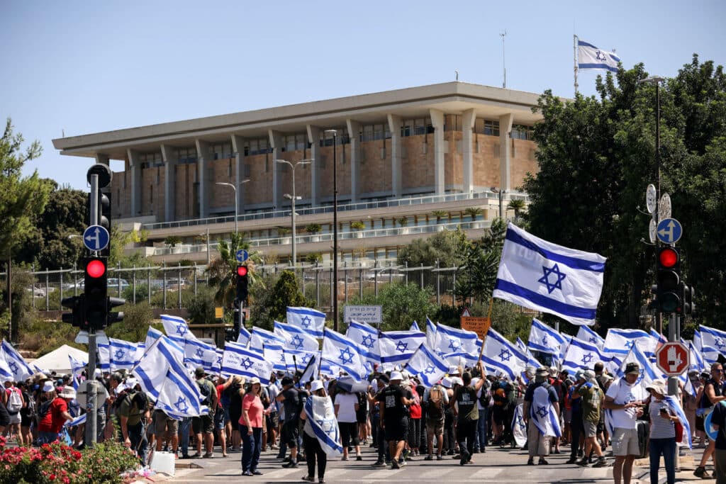 Demonstrace Izrael soudní reformy
