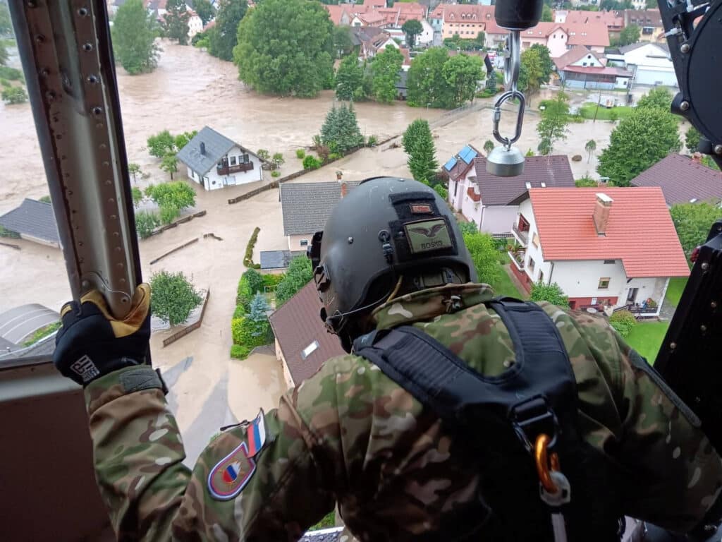 Zaplavená oblast ve Slovinsku, 4. srpna 2023
