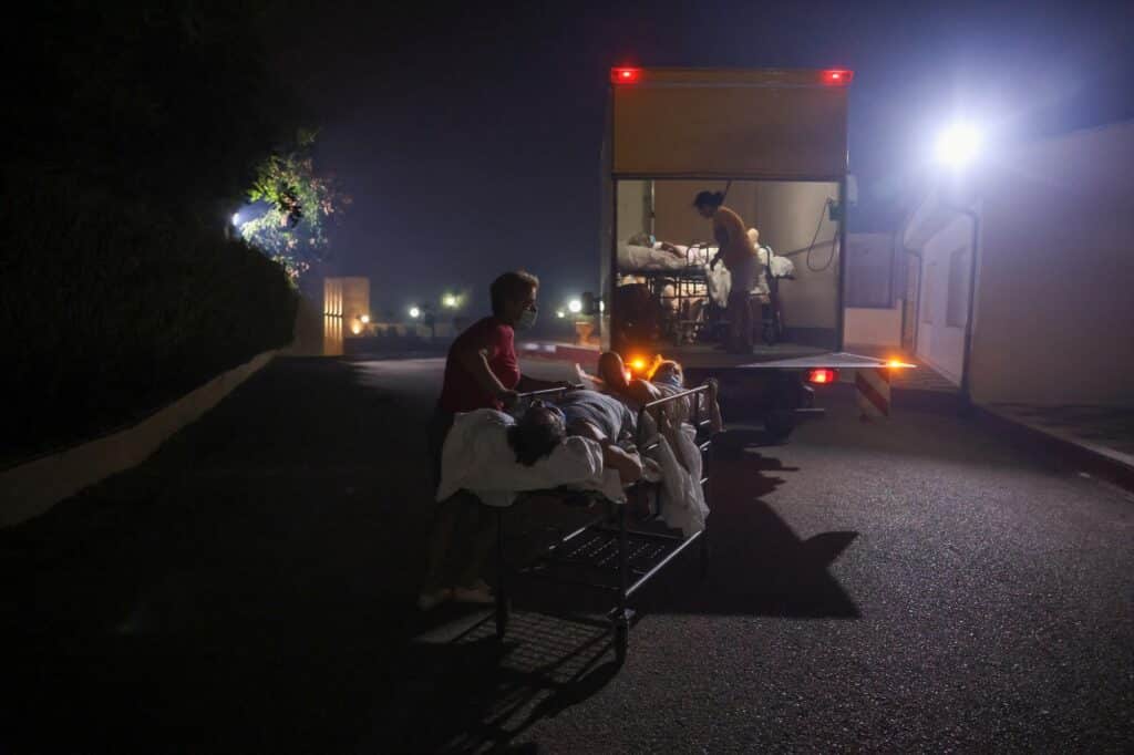 Evakuace pacientů v regionu Evros