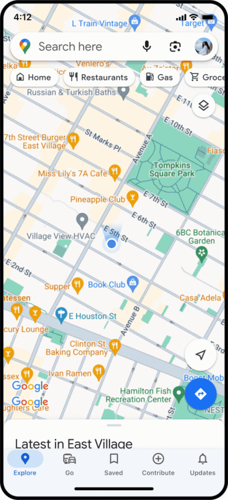Google Mapy nové funkce vyhledávání