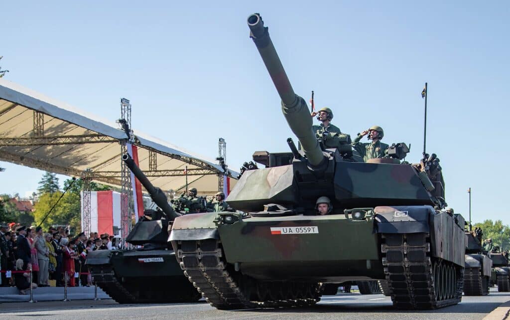 Polské tanky Abrams na vojenské přehlídce
